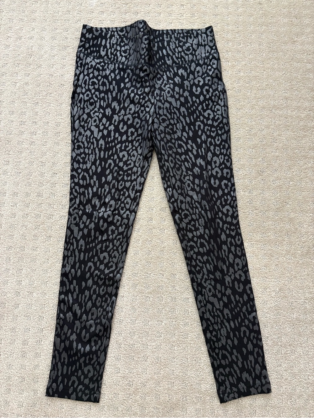INC International Concepts Black and Gray Animal-Print Leggings